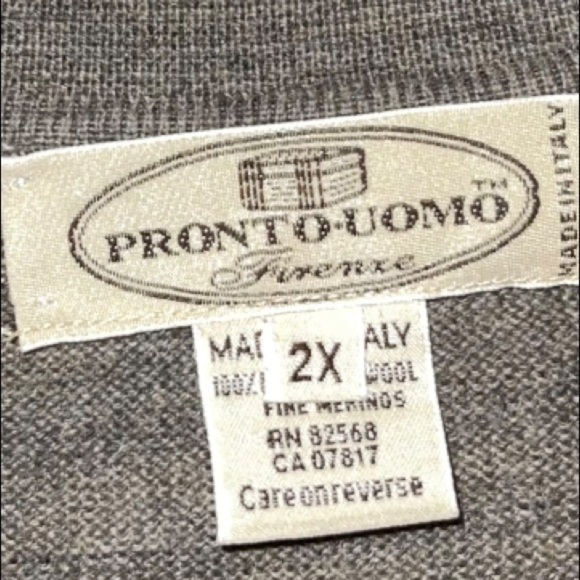 Pronto Uomo 100% Wool Man Sweater Size XXL - Picture 3 of 4